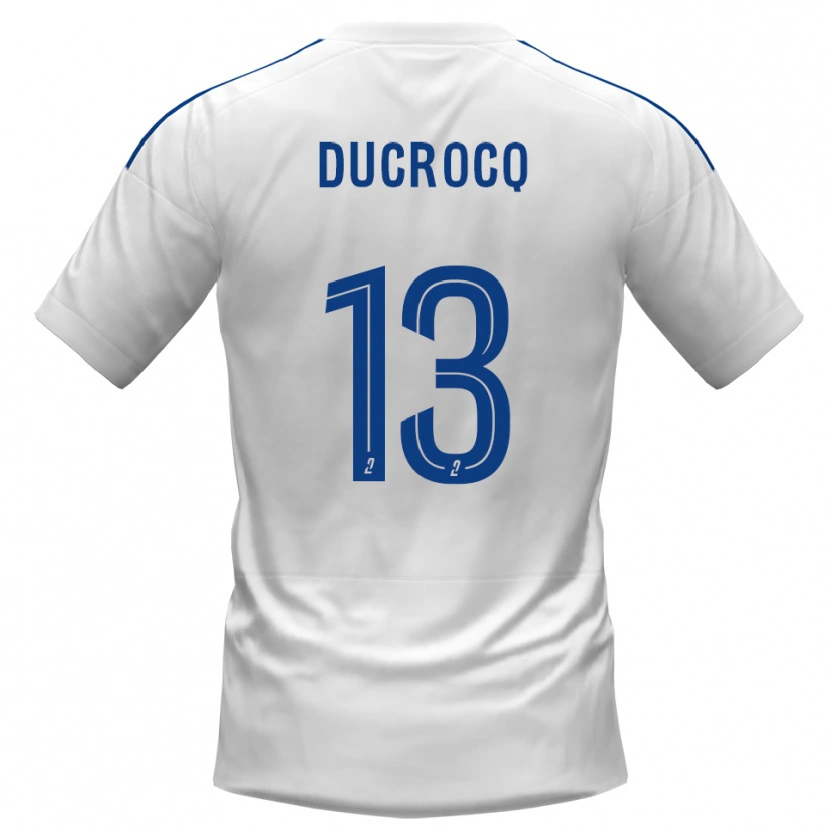 Danxen Mujer Camiseta Tom Ducrocq #13 Blanco Azul 2ª Equipación 2025/26 La Camisa México