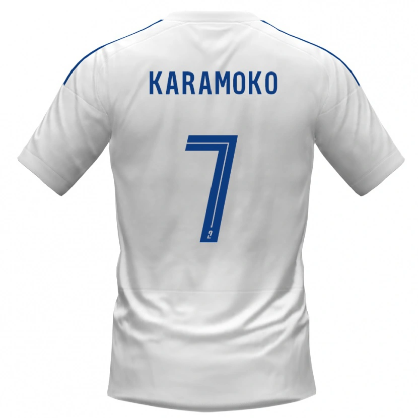 Danxen Mujer Camiseta Issiaka Karamoko #7 Blanco Azul 2ª Equipación 2025/26 La Camisa México