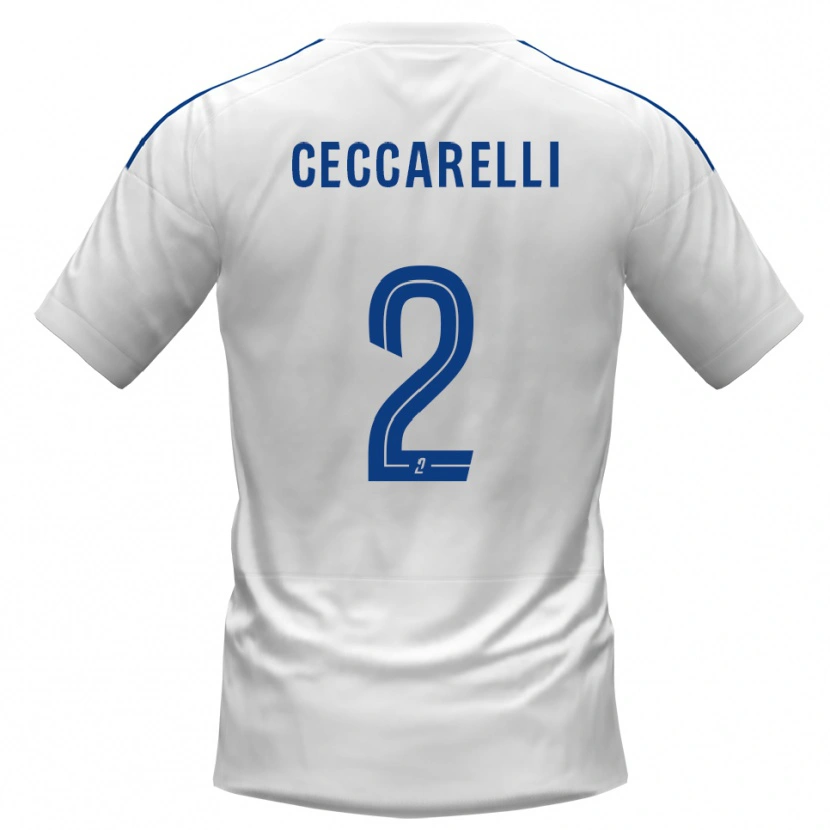 Danxen Mujer Camiseta Gabriel Ceccarelli #2 Blanco Azul 2ª Equipación 2025/26 La Camisa México