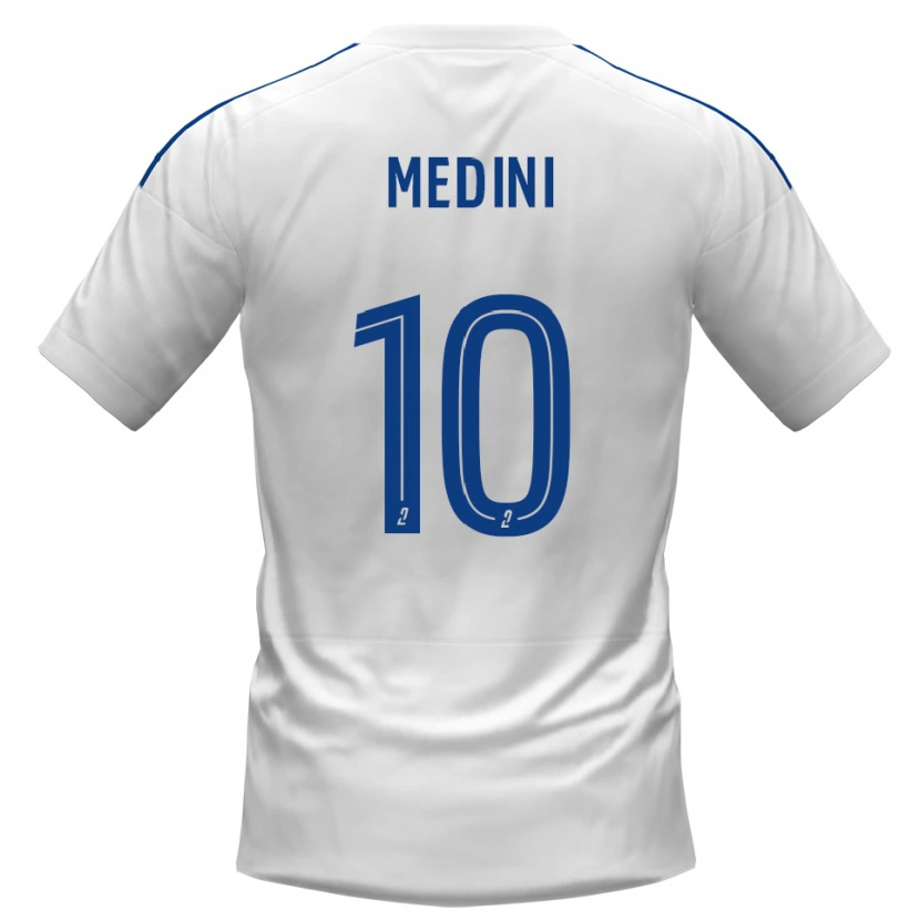 Danxen Mujer Camiseta Issa Medini #10 Blanco Azul 2ª Equipación 2025/26 La Camisa México