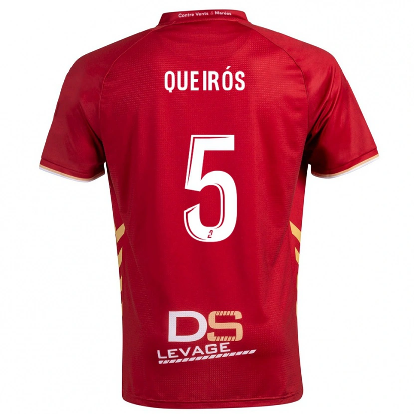 Danxen Mujer Camiseta Diogo Queirós #5 Borgoña Oro 2ª Equipación 2025/26 La Camisa México