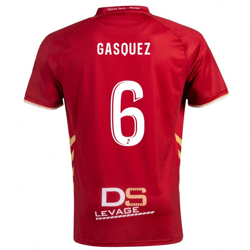 Danxen Mujer Camiseta Isaac Gasquez #6 Borgoña Oro 2ª Equipación 2025/26 La Camisa México