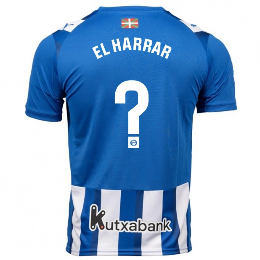 Danxen Niño Camiseta Mohamed El Harrar #0 Azul Blanco 1ª Equipación 2025/26 La Camisa México