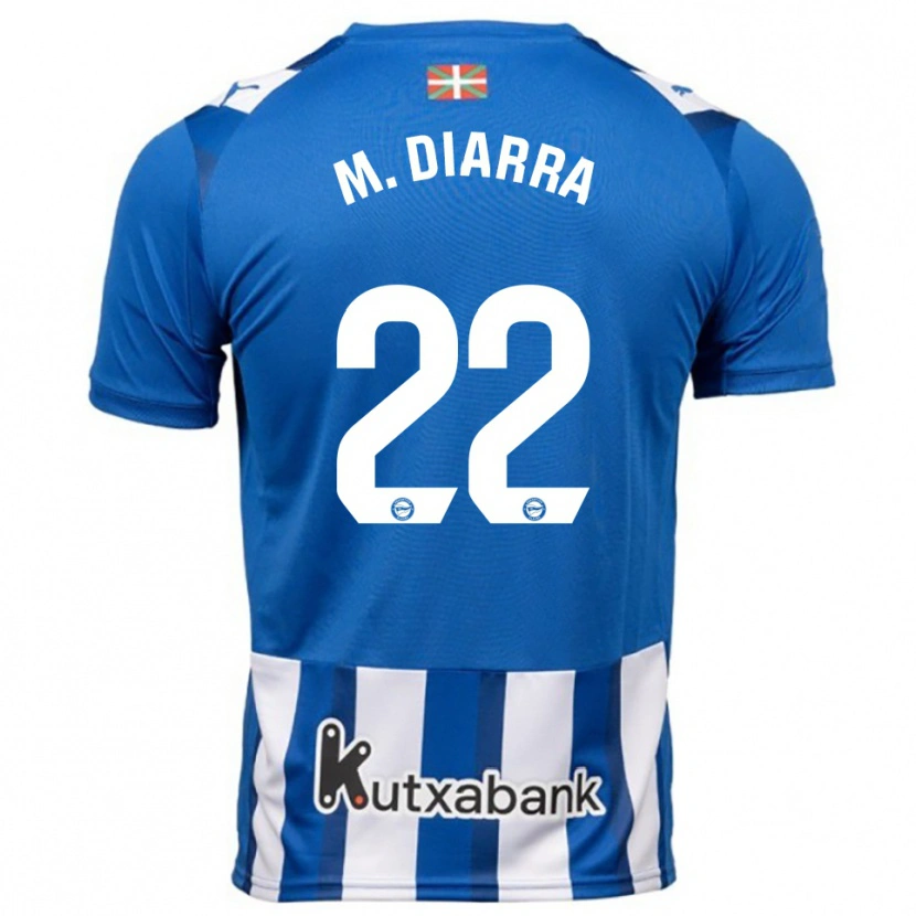 Danxen Niño Camiseta Moussa Diarra #22 Azul Blanco 1ª Equipación 2025/26 La Camisa México