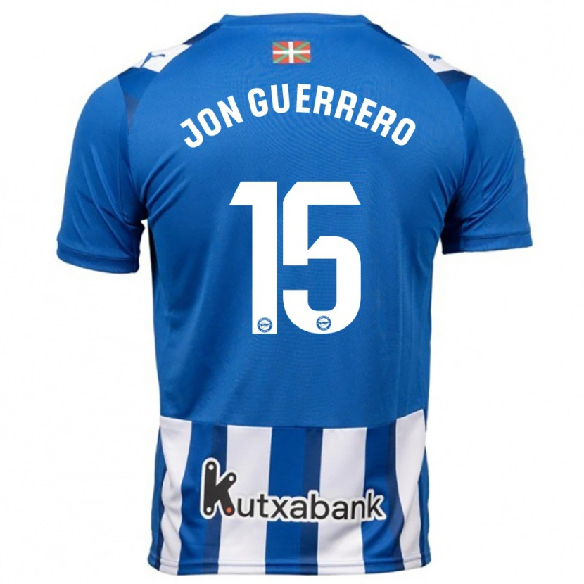 Danxen Niño Camiseta Julen Jon Guerrero #15 Azul Blanco 1ª Equipación 2025/26 La Camisa México