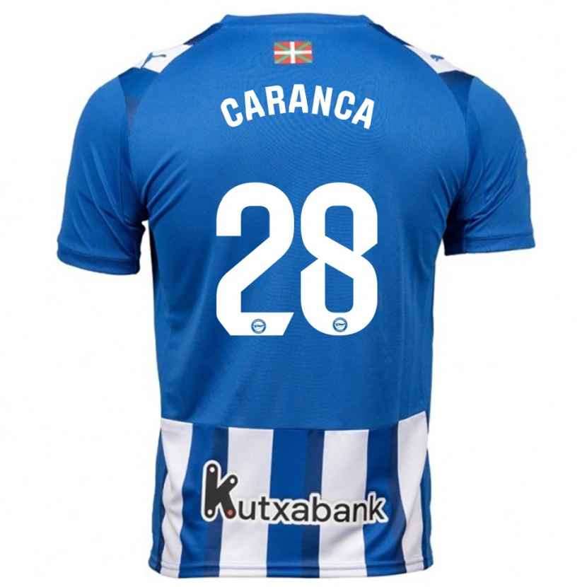 Danxen Niño Camiseta Sara Caranca #28 Azul Blanco 1ª Equipación 2025/26 La Camisa México
