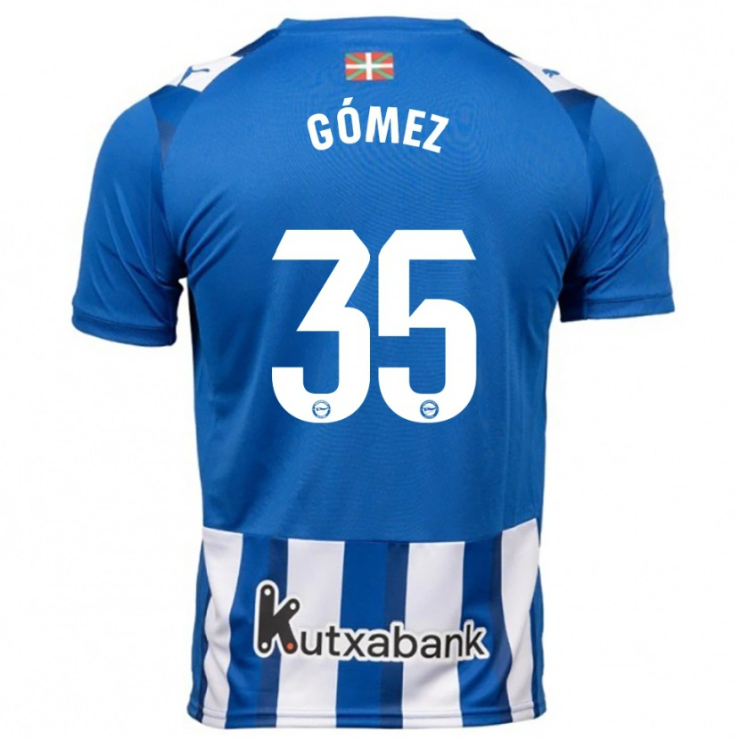 Danxen Niño Camiseta Jorge Gómez #35 Azul Blanco 1ª Equipación 2025/26 La Camisa México