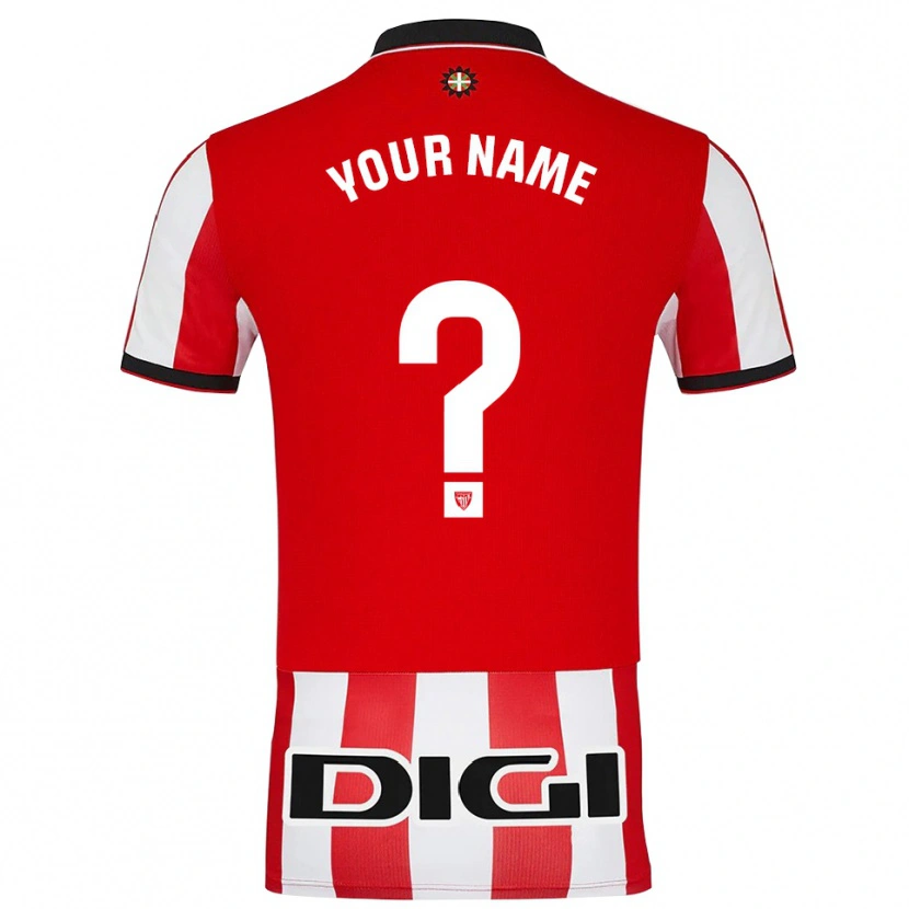 Danxen Niño Camiseta Su Nombre #0 Rojo Blanco 1ª Equipación 2025/26 La Camisa México