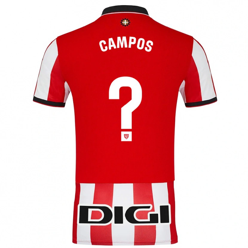 Danxen Niño Camiseta Ane Campos Andueza #0 Rojo Blanco 1ª Equipación 2025/26 La Camisa México