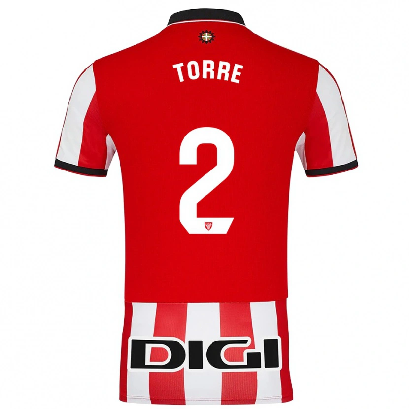 Danxen Niño Camiseta Maddi Torre #2 Rojo Blanco 1ª Equipación 2025/26 La Camisa México