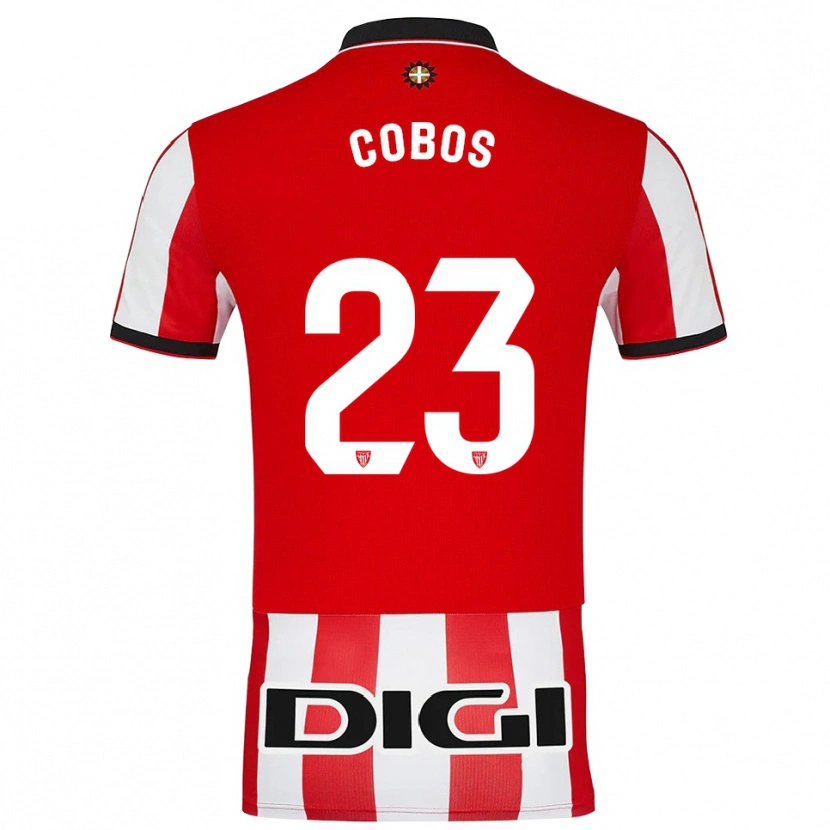 Danxen Niño Camiseta Alain Cobos #23 Rojo Blanco 1ª Equipación 2025/26 La Camisa México