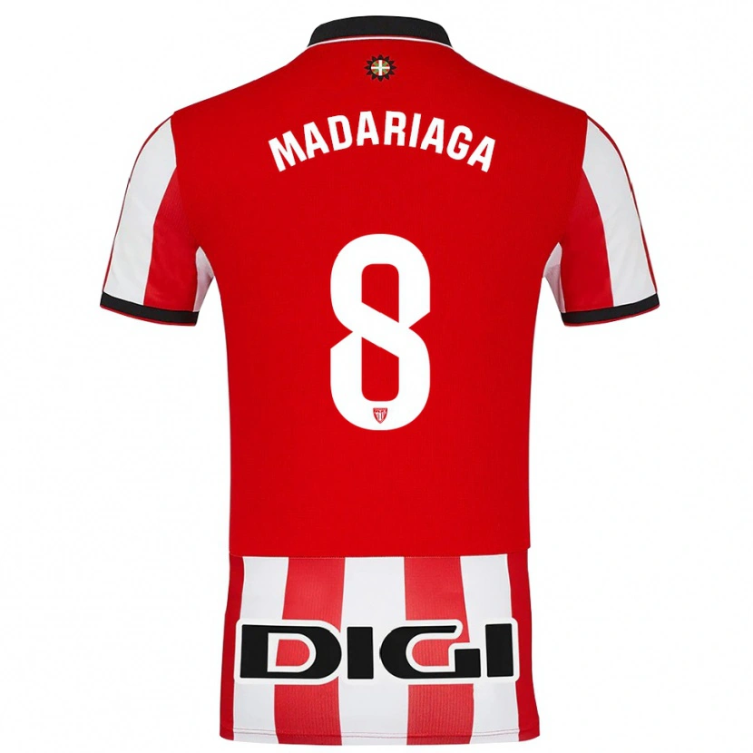 Danxen Niño Camiseta Joan Madariaga #8 Rojo Blanco 1ª Equipación 2025/26 La Camisa México
