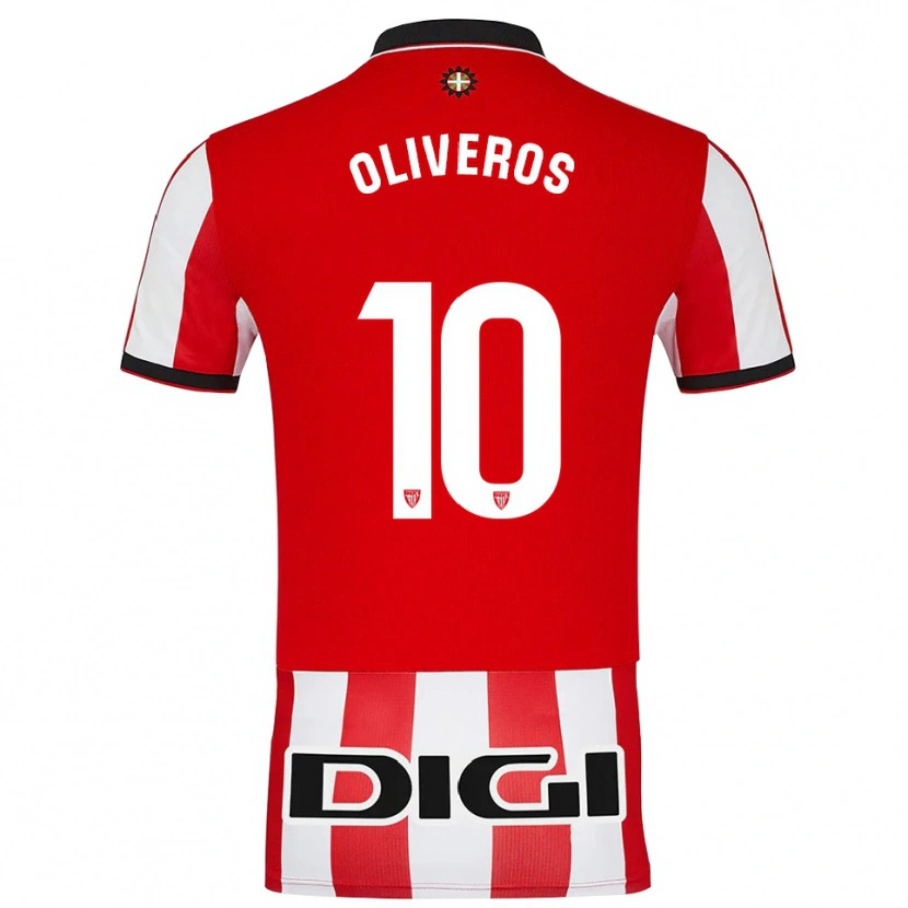 Danxen Niño Camiseta Aimar Oliveros #10 Rojo Blanco 1ª Equipación 2025/26 La Camisa México