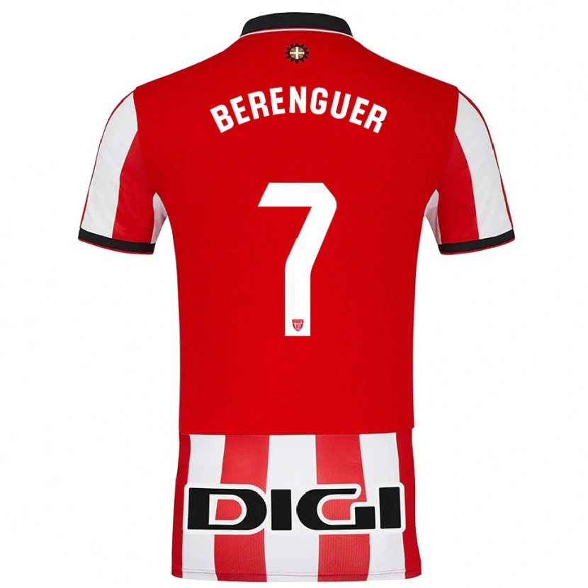 Danxen Niño Camiseta Álex Berenguer #7 Rojo Blanco 1ª Equipación 2025/26 La Camisa México