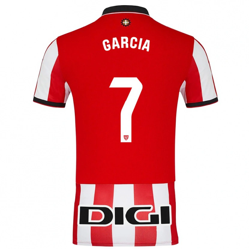 Danxen Niño Camiseta Nahikari García #7 Rojo Blanco 1ª Equipación 2025/26 La Camisa México