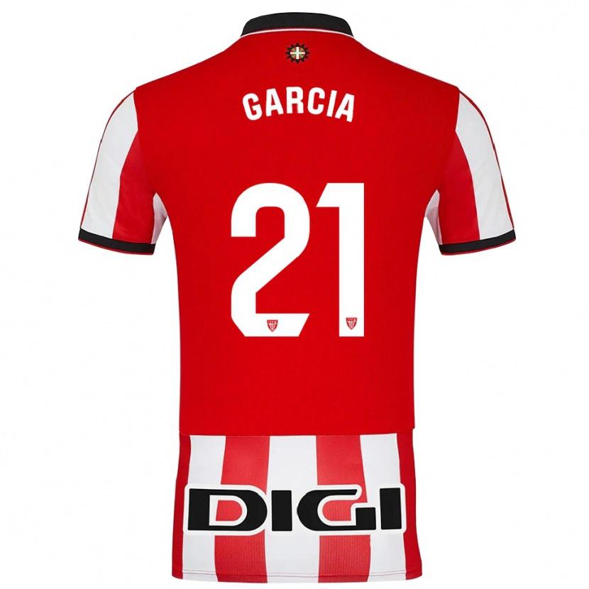 Danxen Niño Camiseta Beñat García #21 Rojo Blanco 1ª Equipación 2025/26 La Camisa México