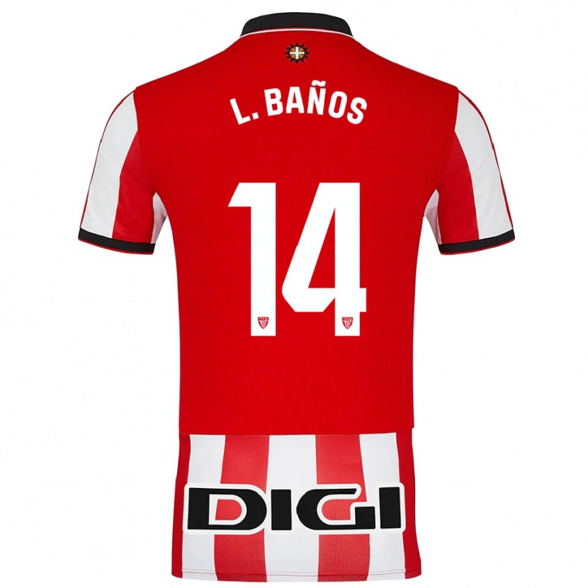 Danxen Niño Camiseta Leire Baños Indakoetxea #14 Rojo Blanco 1ª Equipación 2025/26 La Camisa México
