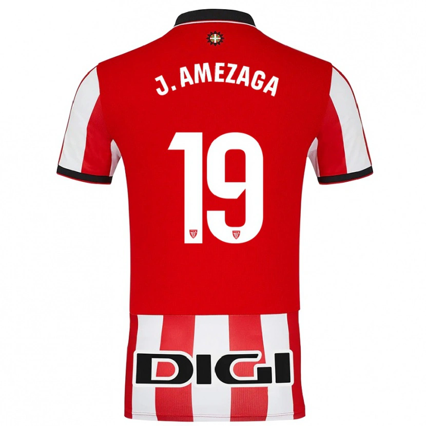 Danxen Niño Camiseta Jone Amezaga Martínez #19 Rojo Blanco 1ª Equipación 2025/26 La Camisa México