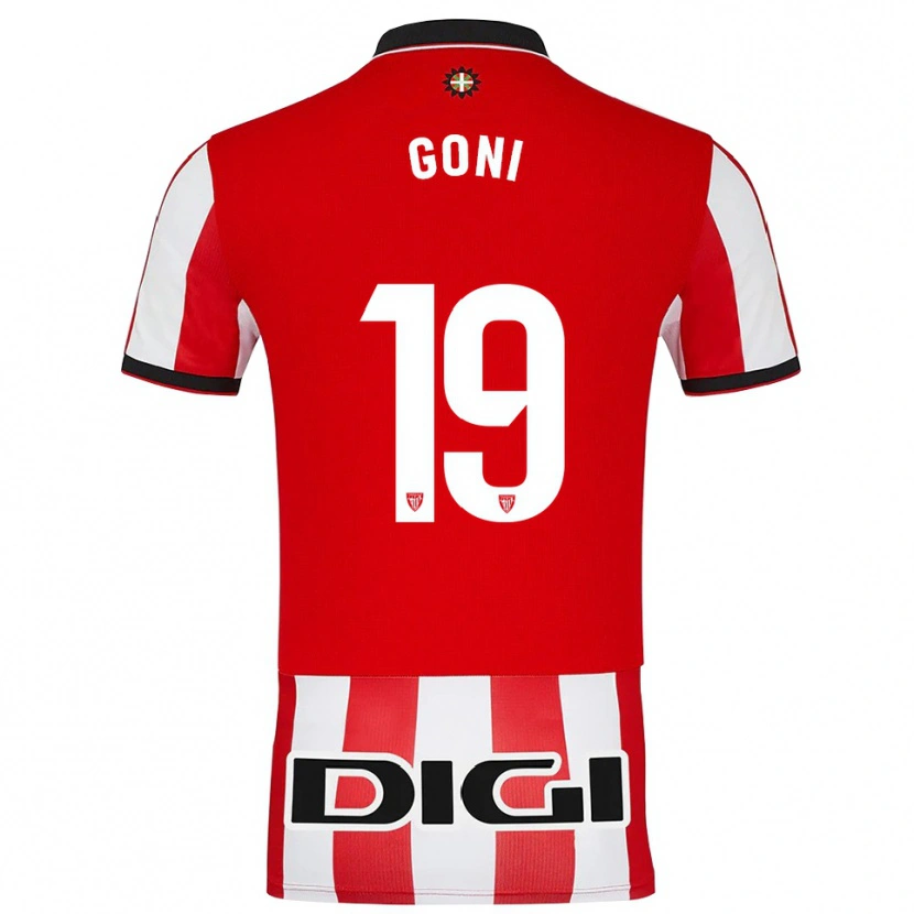 Danxen Niño Camiseta Marcos Goñi #19 Rojo Blanco 1ª Equipación 2025/26 La Camisa México