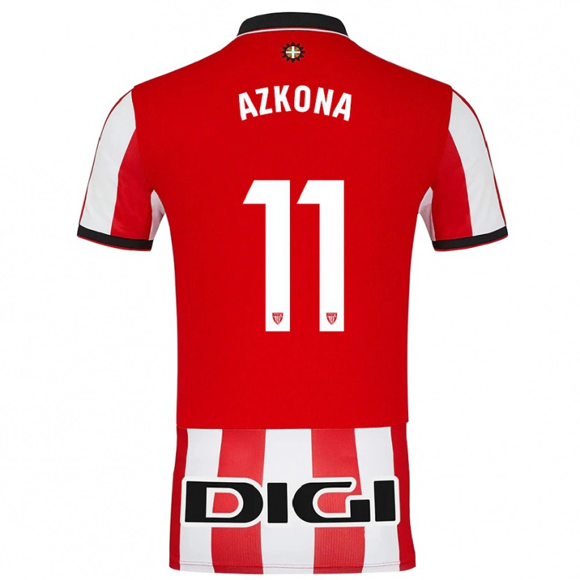 Danxen Niño Camiseta Ane Azkona Fuente #11 Rojo Blanco 1ª Equipación 2025/26 La Camisa México