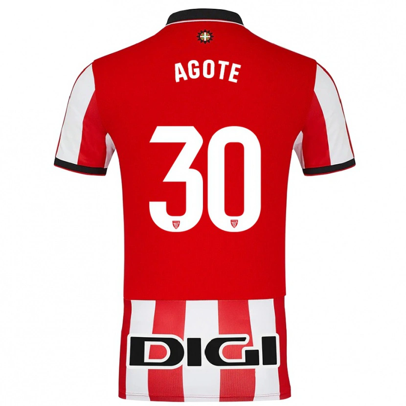 Danxen Niño Camiseta Daniela Agote Aguirre #30 Rojo Blanco 1ª Equipación 2025/26 La Camisa México