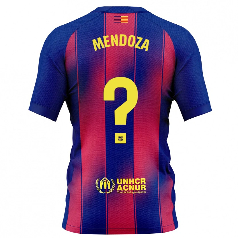 Danxen Niño Camiseta Byron Mendoza #0 Azul Rojo 1ª Equipación 2025/26 La Camisa México