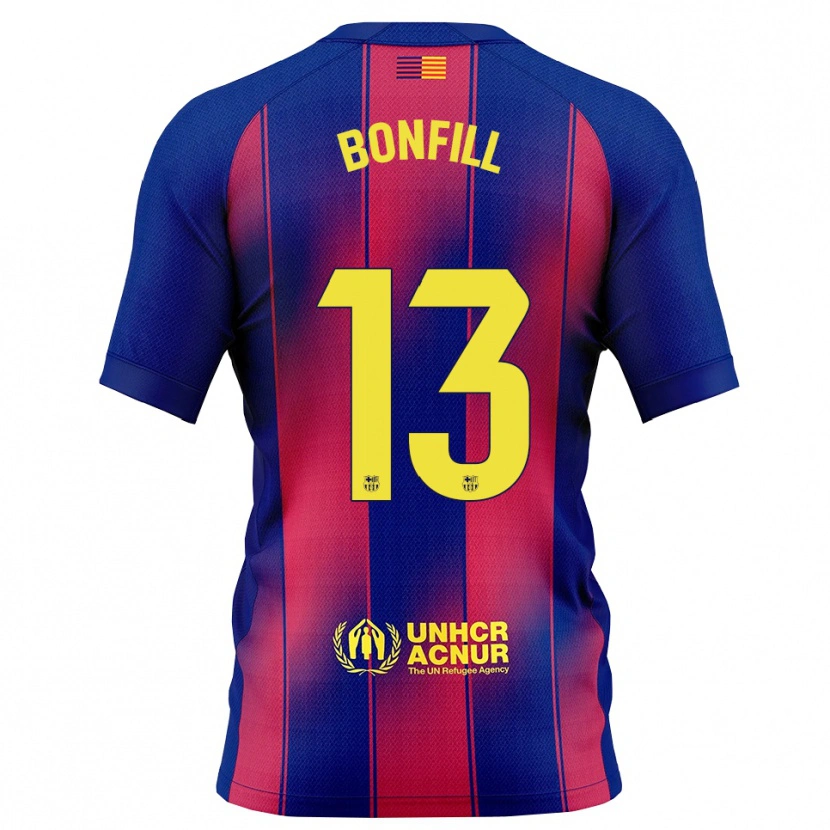 Danxen Niño Camiseta Max Bonfill #13 Azul Rojo 1ª Equipación 2025/26 La Camisa México