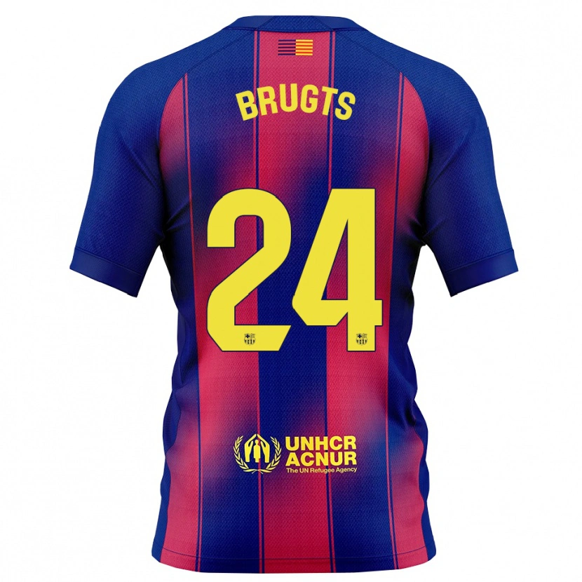 Danxen Niño Camiseta Esmee Brugts #24 Azul Rojo 1ª Equipación 2025/26 La Camisa México