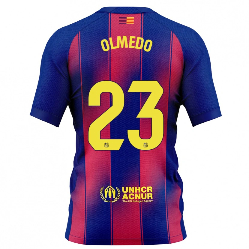 Danxen Niño Camiseta Alexis Olmedo #23 Azul Rojo 1ª Equipación 2025/26 La Camisa México