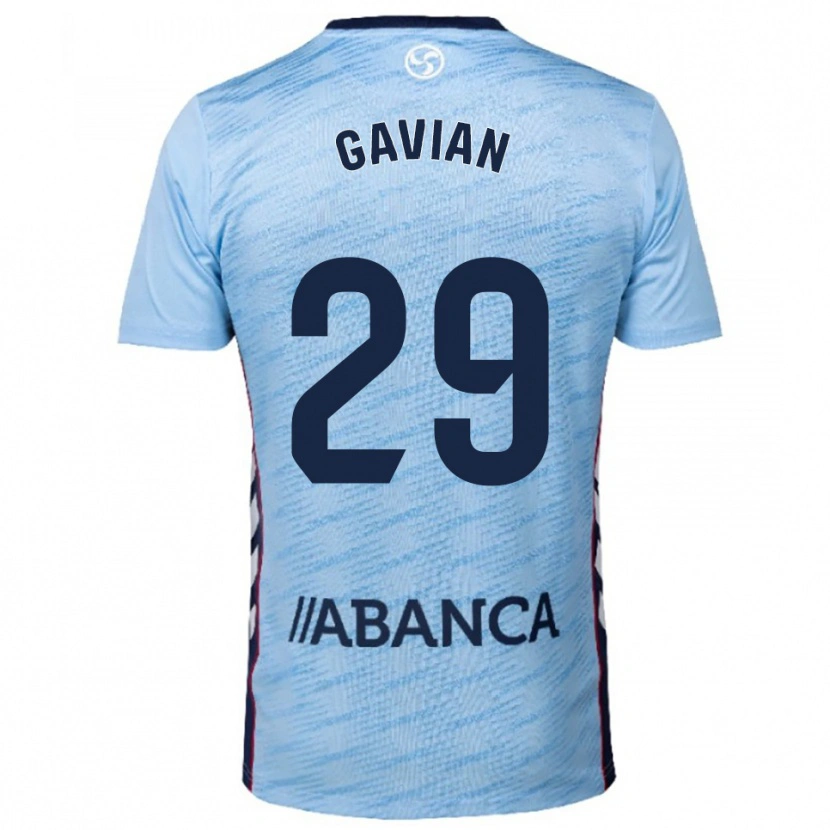 Danxen Niño Camiseta Pablo Gavián #29 Celeste Rojo 1ª Equipación 2025/26 La Camisa México