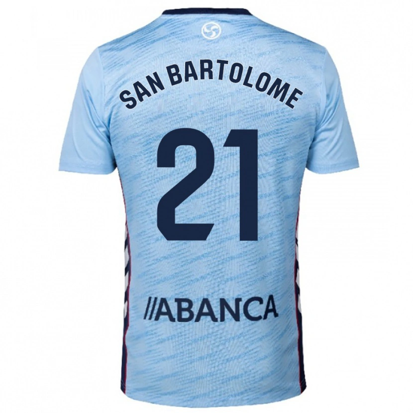 Danxen Niño Camiseta Victor San Bartolome #21 Celeste Rojo 1ª Equipación 2025/26 La Camisa México