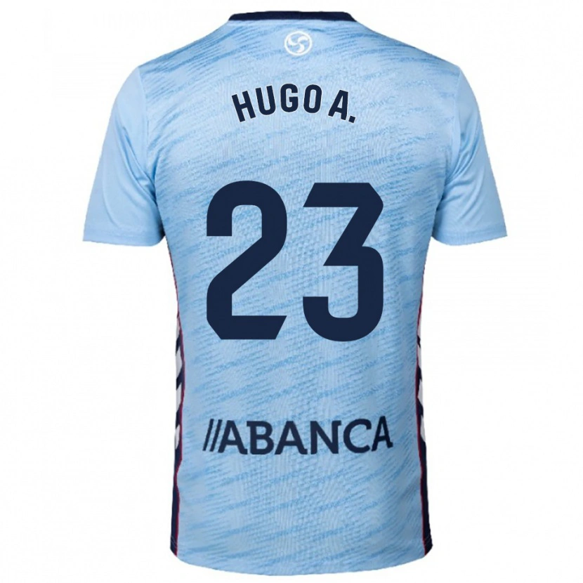 Danxen Niño Camiseta Hugo Álvarez #23 Celeste Rojo 1ª Equipación 2025/26 La Camisa México