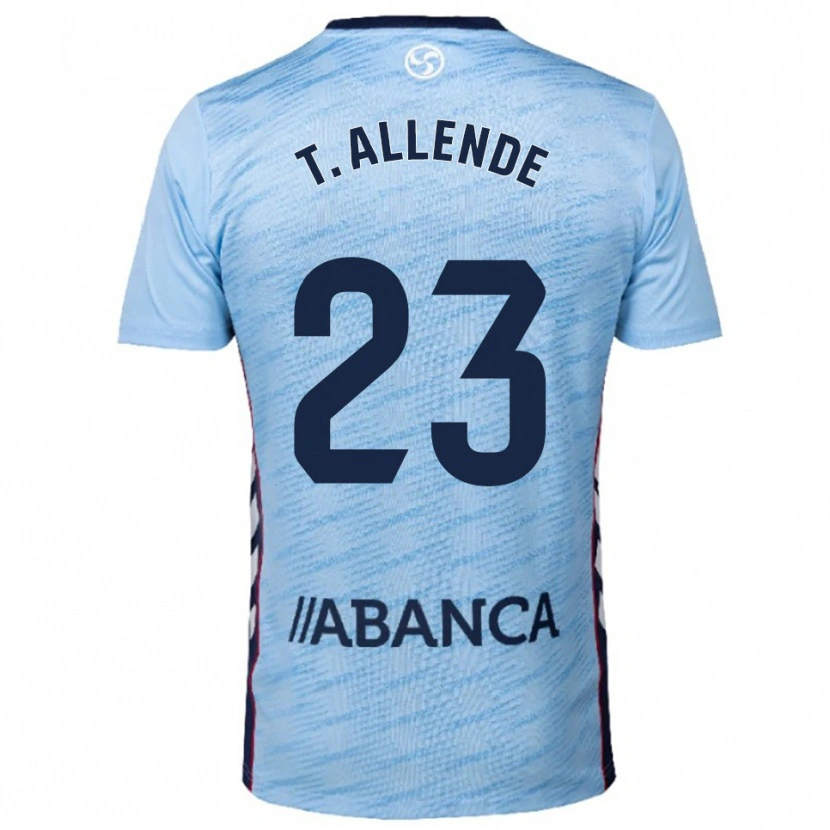 Danxen Niño Camiseta Tadeo Allende #23 Celeste Rojo 1ª Equipación 2025/26 La Camisa México