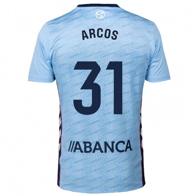 Danxen Niño Camiseta Ángel Arcos #31 Celeste Rojo 1ª Equipación 2025/26 La Camisa México