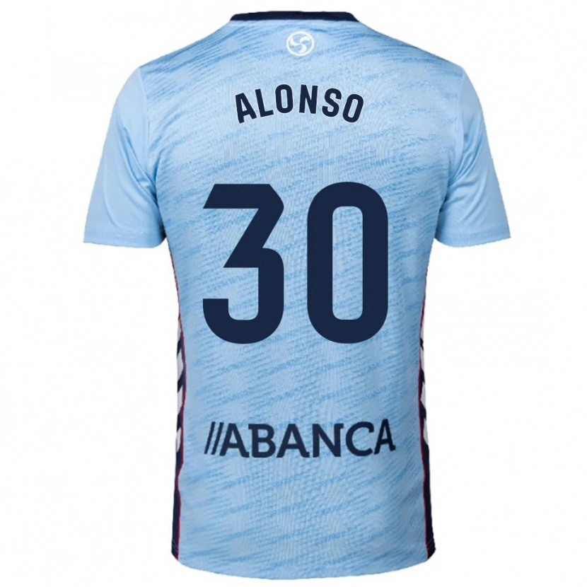 Danxen Niño Camiseta Adriana Alonso #30 Celeste Rojo 1ª Equipación 2025/26 La Camisa México
