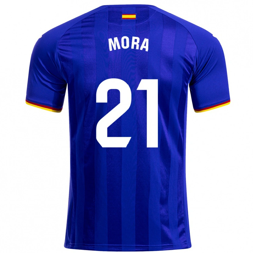 Danxen Niño Camiseta Adrià Mora #21 Azul Rojo Amarillo 1ª Equipación 2025/26 La Camisa México