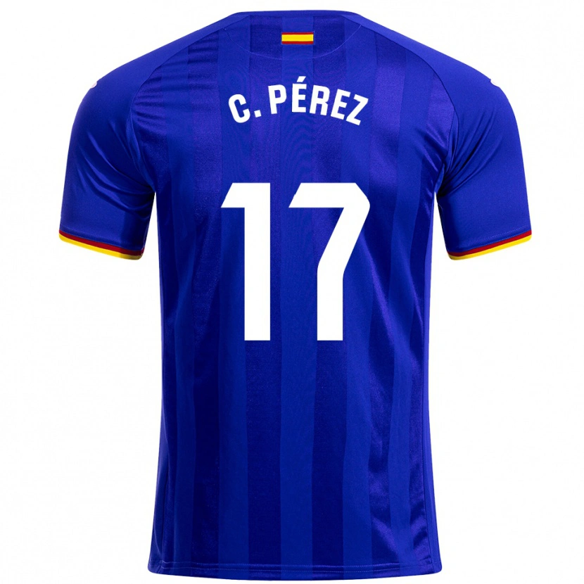 Danxen Niño Camiseta Carles Perez #17 Azul Rojo Amarillo 1ª Equipación 2025/26 La Camisa México