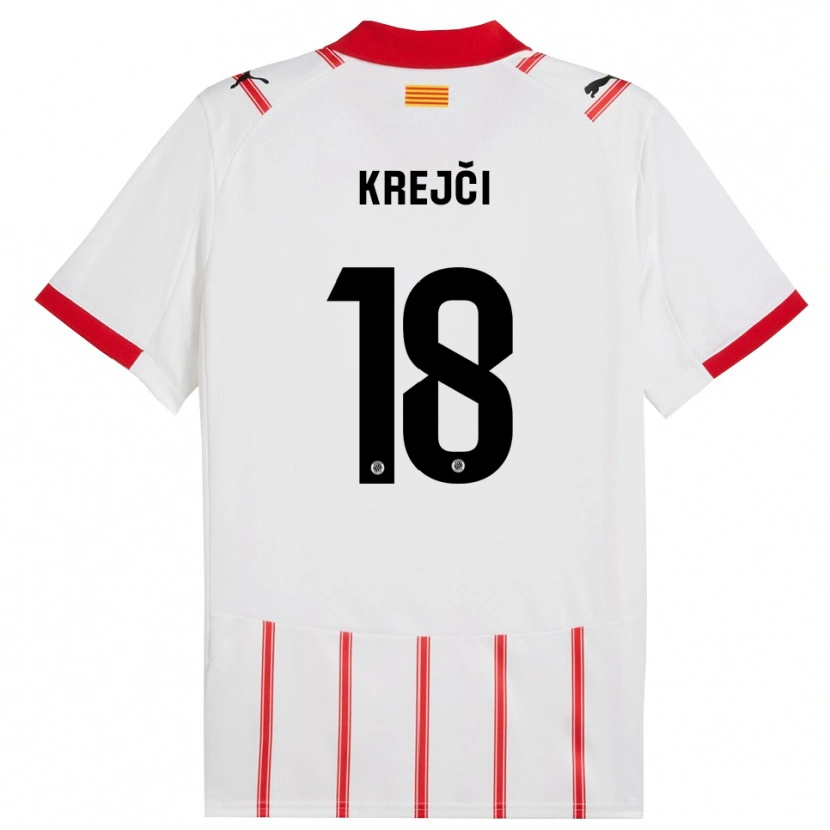 Danxen Niño Camiseta Ladislav Krejci #18 Blanco Rojo 1ª Equipación 2025/26 La Camisa México