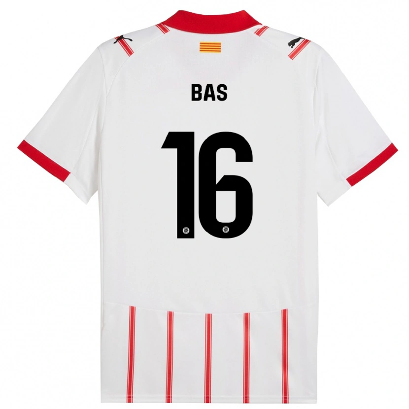 Danxen Niño Camiseta Jordi Bas #16 Blanco Rojo 1ª Equipación 2025/26 La Camisa México
