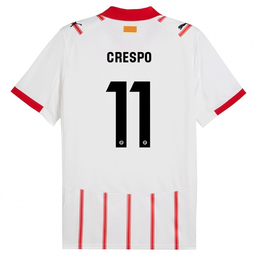 Danxen Niño Camiseta Lydia Crespo #11 Blanco Rojo 1ª Equipación 2025/26 La Camisa México