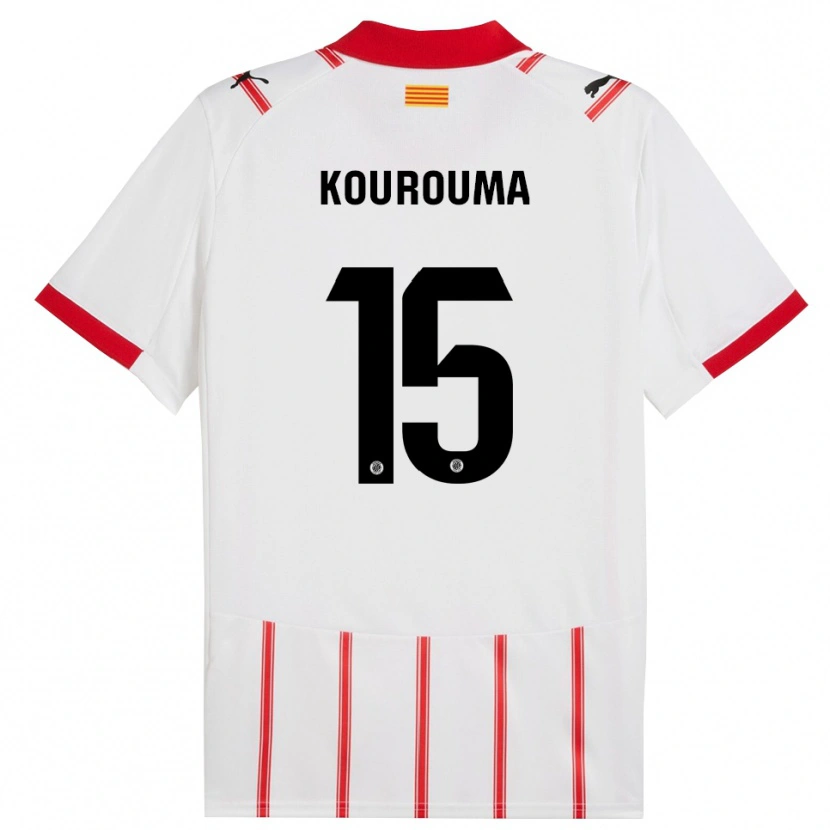 Danxen Niño Camiseta Lass Kourouma #15 Blanco Rojo 1ª Equipación 2025/26 La Camisa México