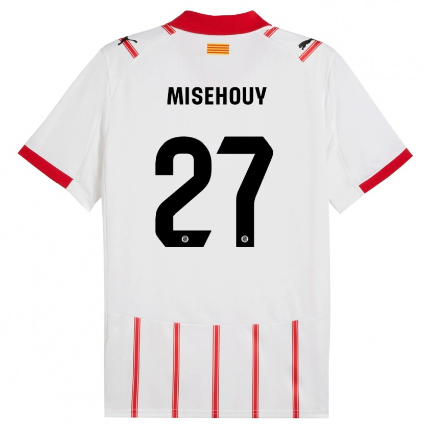Danxen Niño Camiseta Gabriel Misehouy #27 Blanco Rojo 1ª Equipación 2025/26 La Camisa México