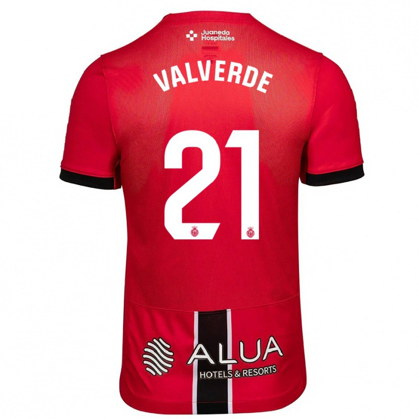 Danxen Niño Camiseta David Valverde #21 Rojo Negro 1ª Equipación 2025/26 La Camisa México