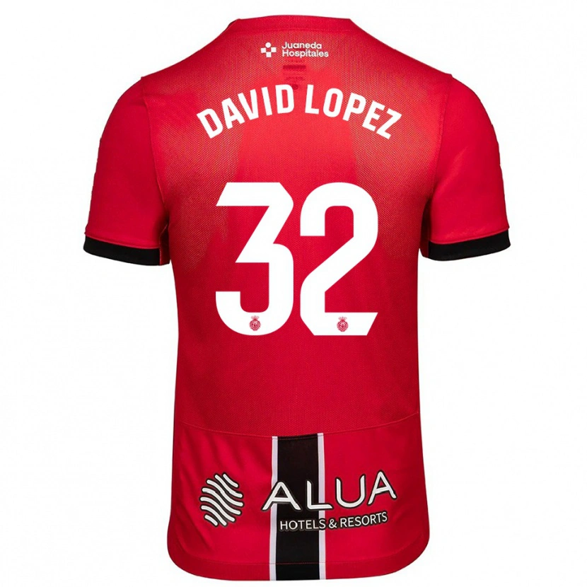 Danxen Niño Camiseta David López #32 Rojo Negro 1ª Equipación 2025/26 La Camisa México