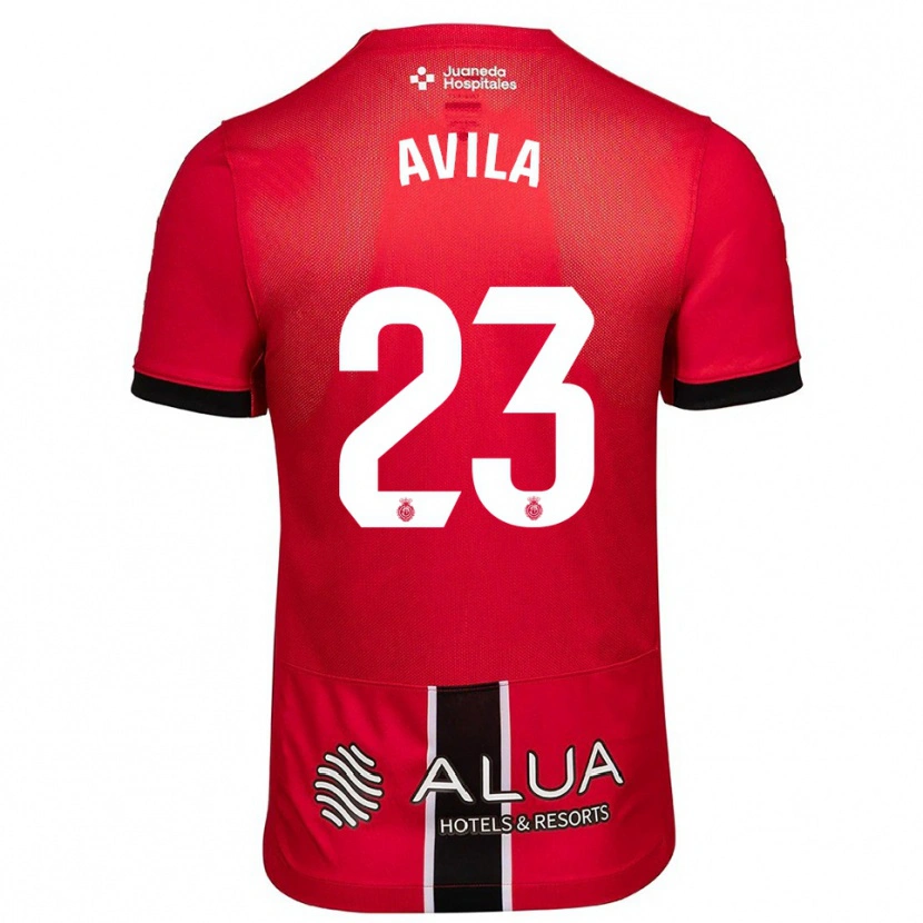 Danxen Niño Camiseta Santi Ávila #23 Rojo Negro 1ª Equipación 2025/26 La Camisa México