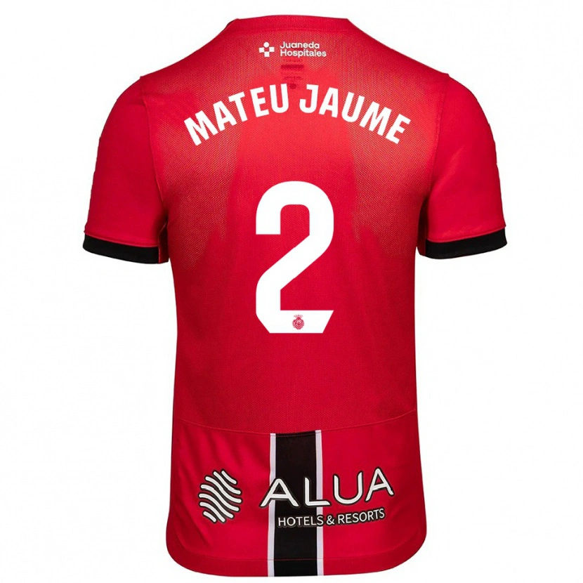 Danxen Niño Camiseta Mateu Morey #2 Rojo Negro 1ª Equipación 2025/26 La Camisa México