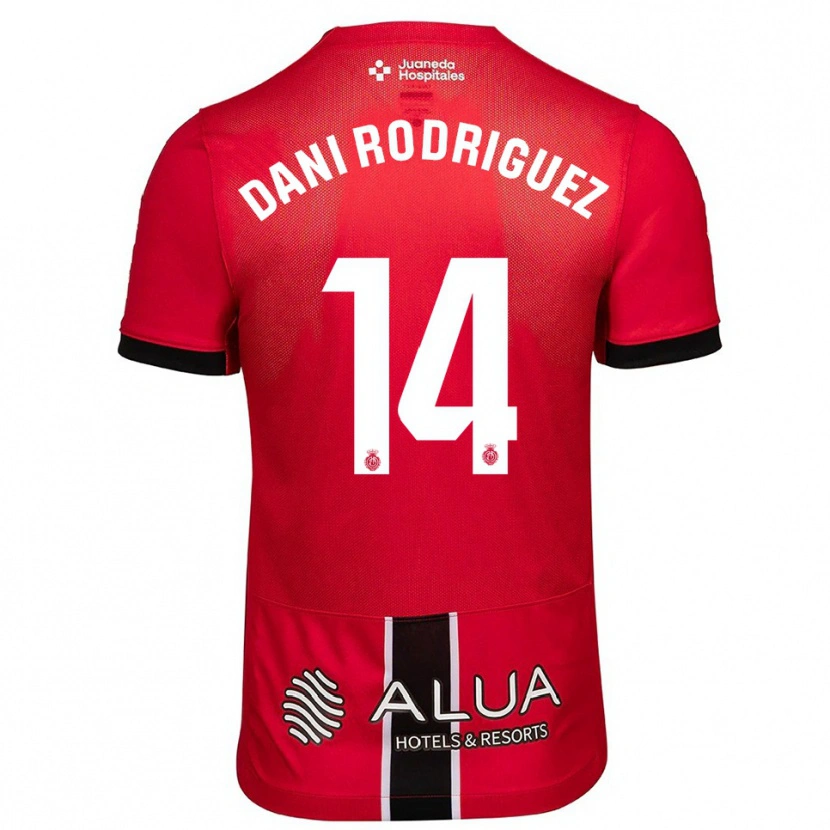 Danxen Niño Camiseta Dani Rodríguez #14 Rojo Negro 1ª Equipación 2025/26 La Camisa México