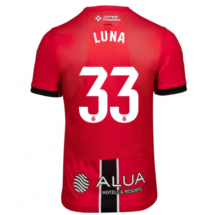 Danxen Niño Camiseta Daniel Luna #33 Rojo Negro 1ª Equipación 2025/26 La Camisa México