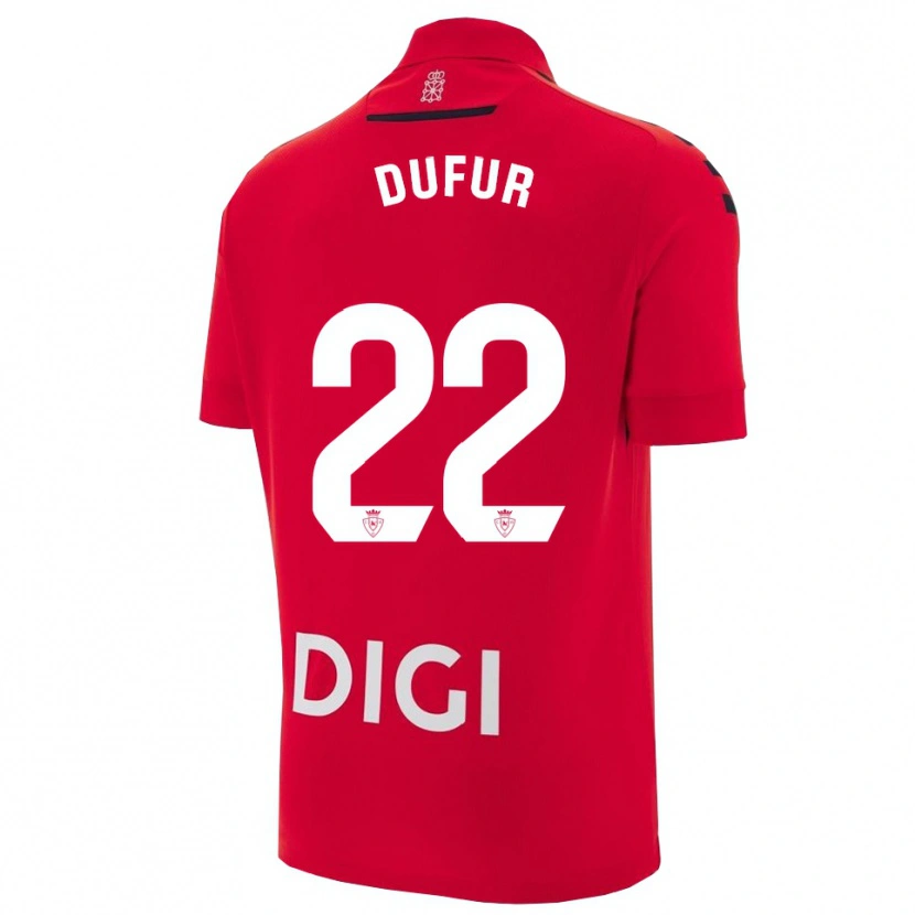 Danxen Niño Camiseta Ander Dufur #22 Rojo Negro 1ª Equipación 2025/26 La Camisa México