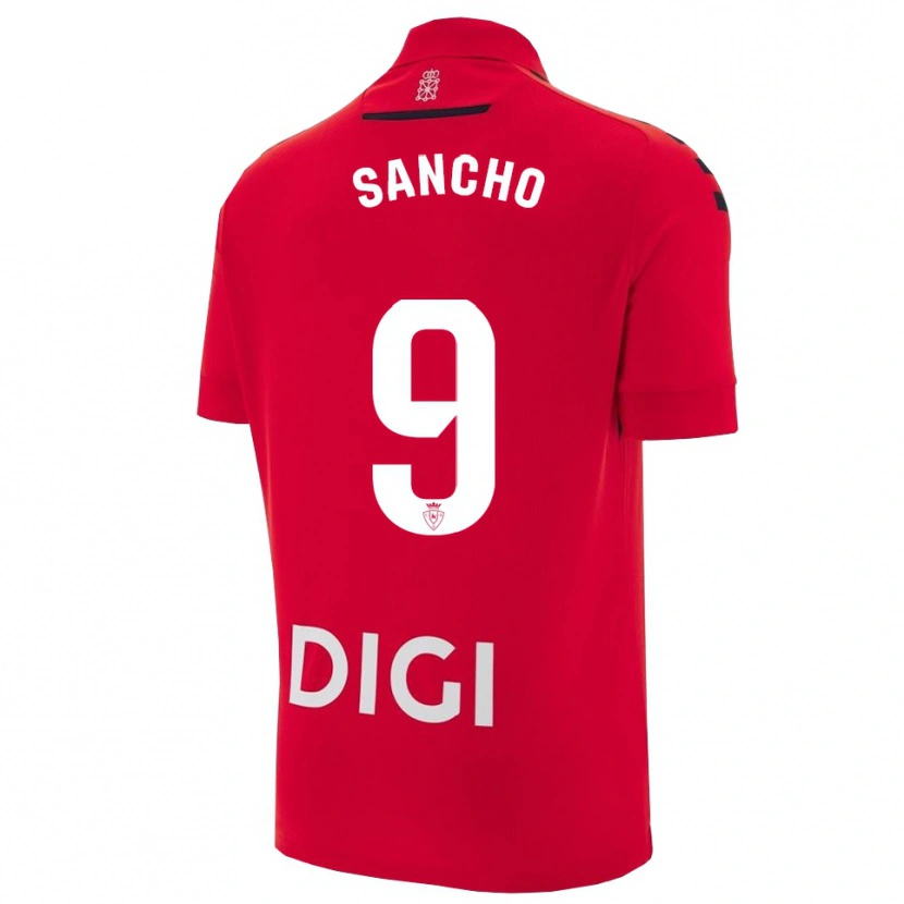 Danxen Niño Camiseta Dani Sancho #9 Rojo Negro 1ª Equipación 2025/26 La Camisa México